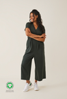 Maternity jumpsuit with nursing access - Deep Green