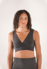 Merino wool nursing bra - Dark Grey Melange