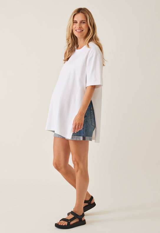 Oversized maternity t-shirt with slit - White | Boob Design Oversized maternity t-shirt with slit - White | Boob Design