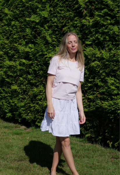 Essential nursing top short sleeve - Pastel Pink - PRE-ORDER - preliminary delivery v29