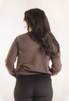 Knitted nursing sweater - Brown Grey Melange
