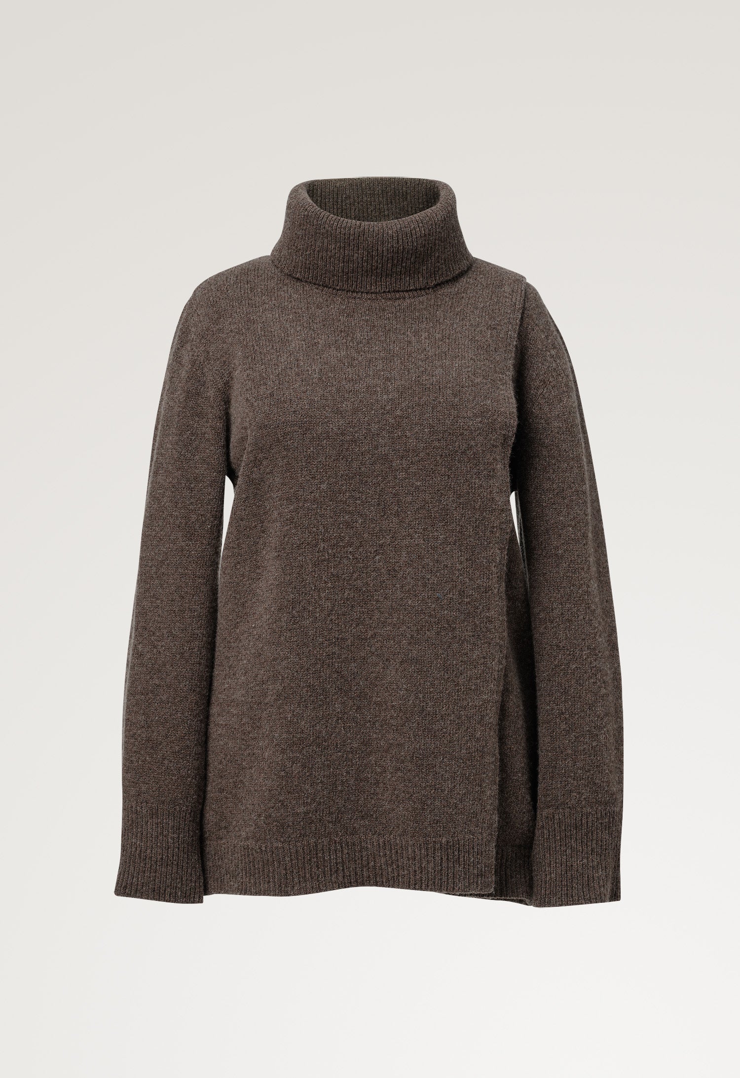 Knitted nursing tunic - Brown Grey Melange