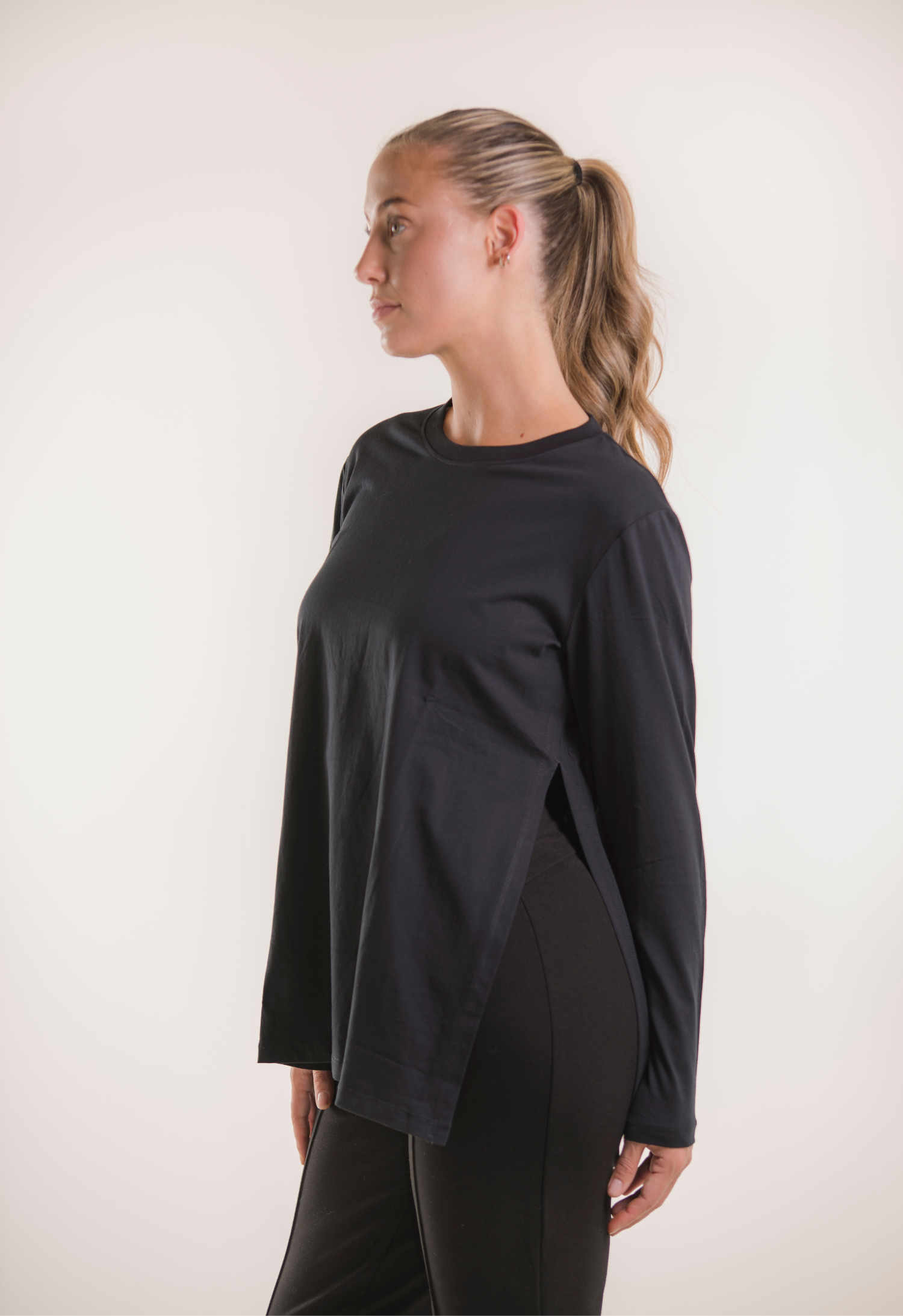 Long-sleeved maternity t-shirt - Black
