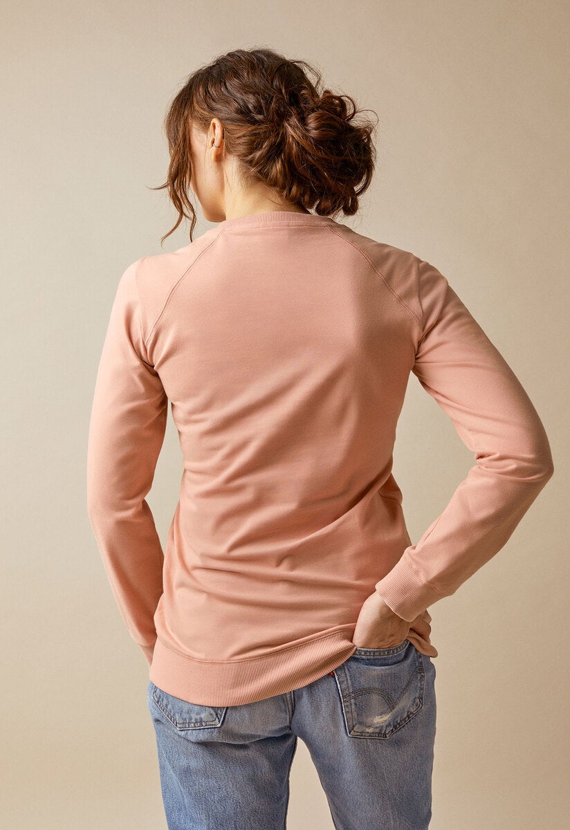 Fleece lined maternity sweatshirt with nursing access - Papaya