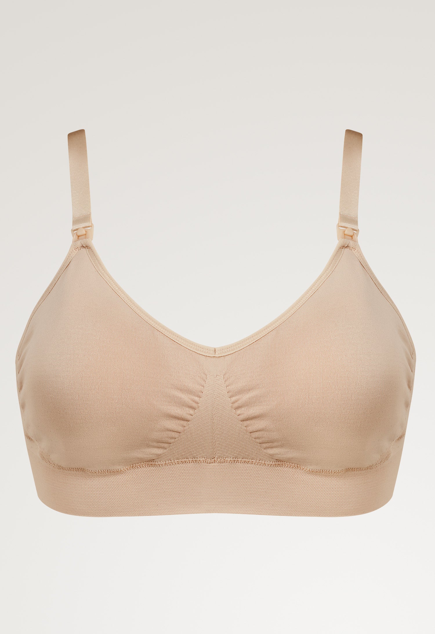 Seamless nursing bra with pads - Beige