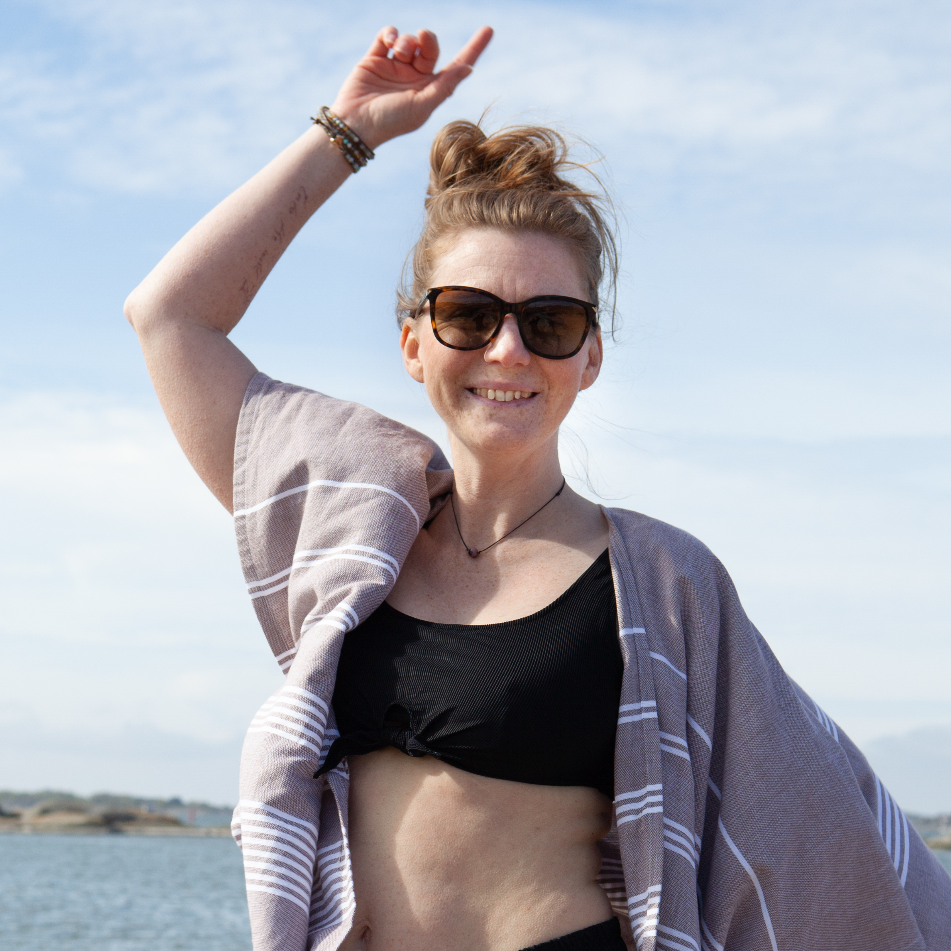 Ribbed Swim Top - Crop Top - Black