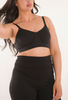 Seamless nursing bra with pads - Black