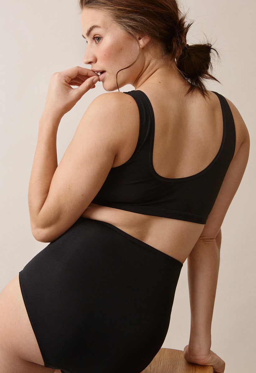 2-pack soft nursing bras - Black & Tofu