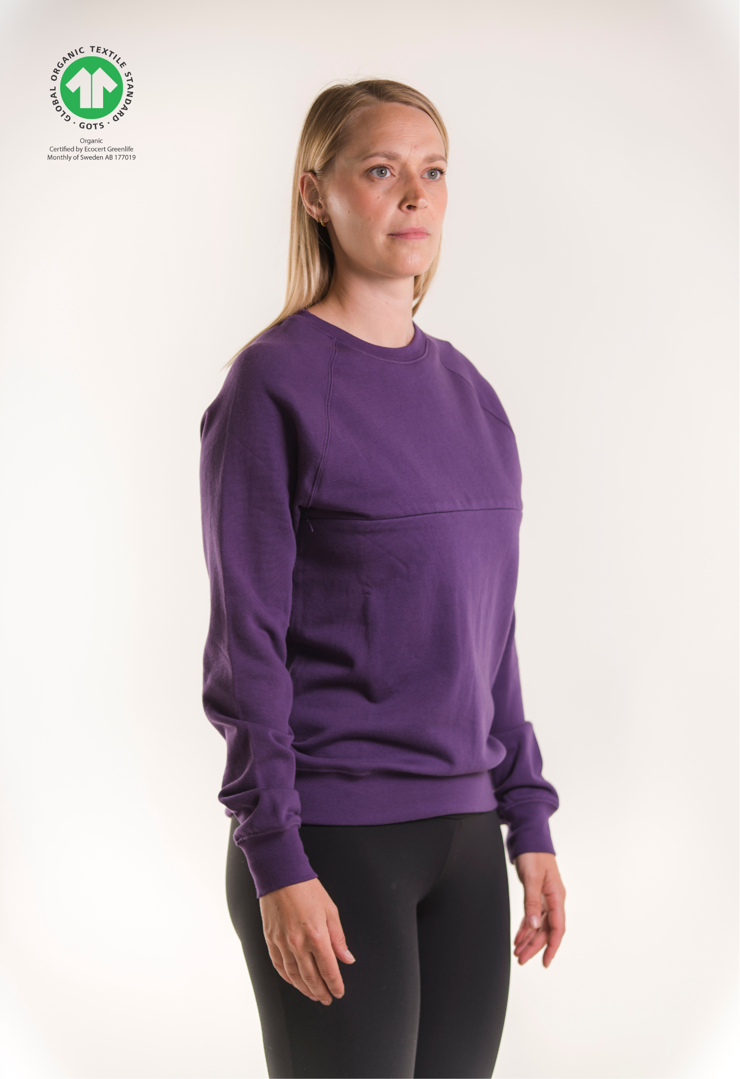 Thermal nursing sweatshirt - Midnight plum