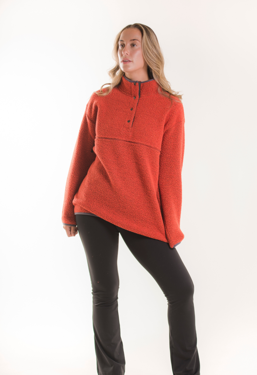 Wool pile maternity pullover 90s - Orange