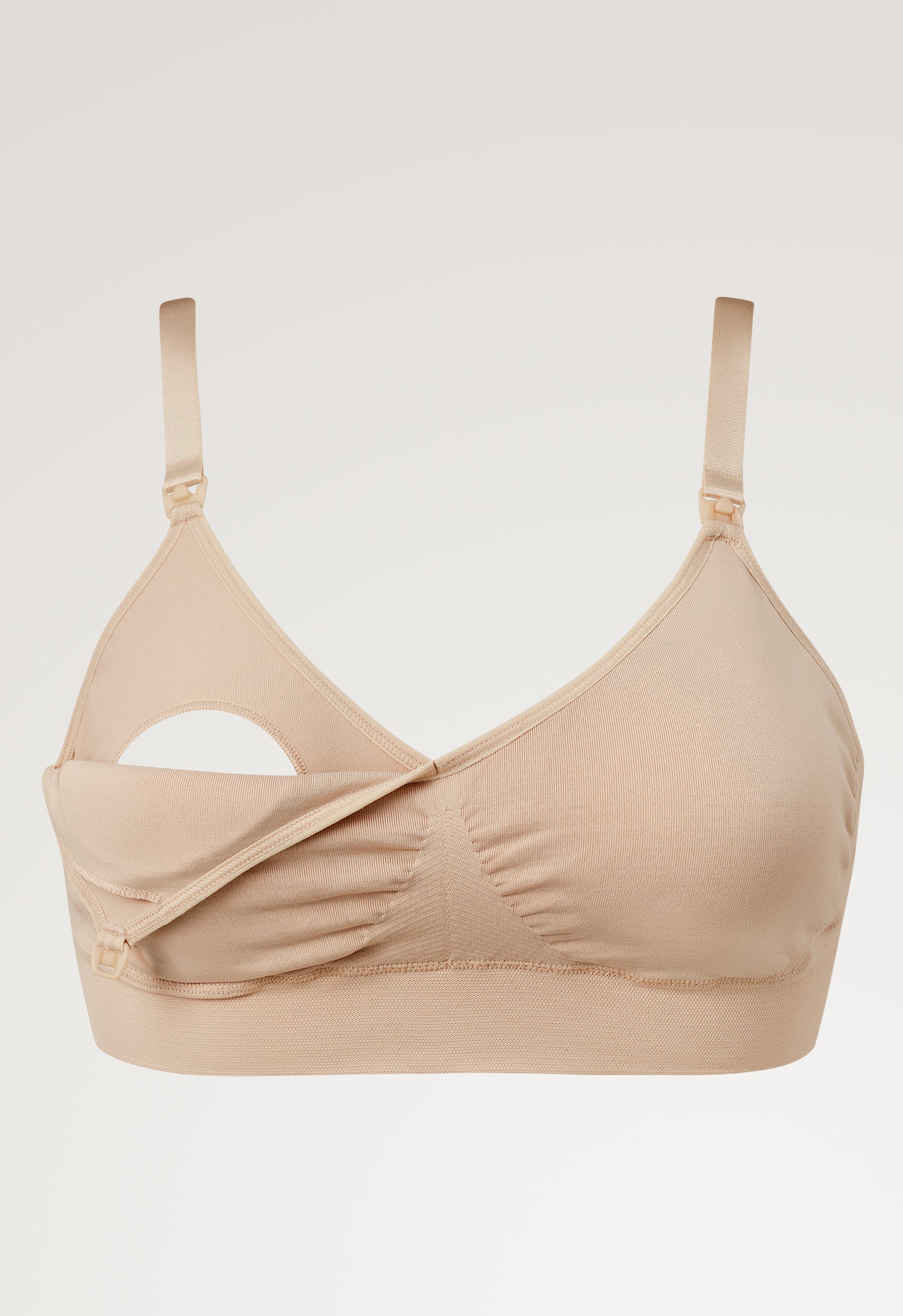 Seamless nursing bra with pads - Beige