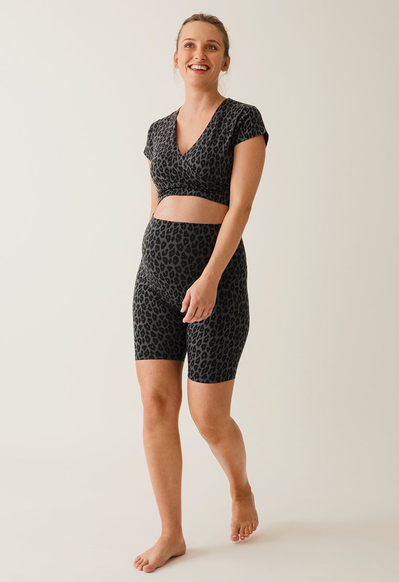 OONO bicycle shorts - Leo print - grey/black