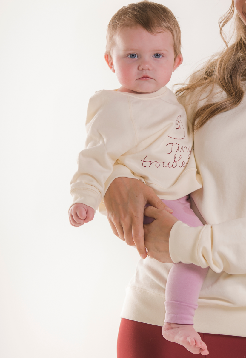 Baby sweatshirt Tiny Troublemaker - Off white