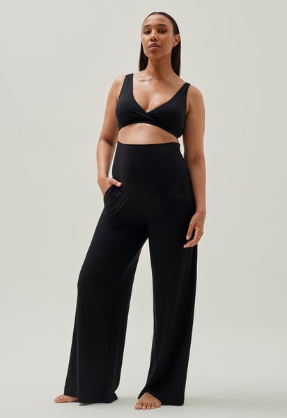 Maternity wide leg soft pants - Black