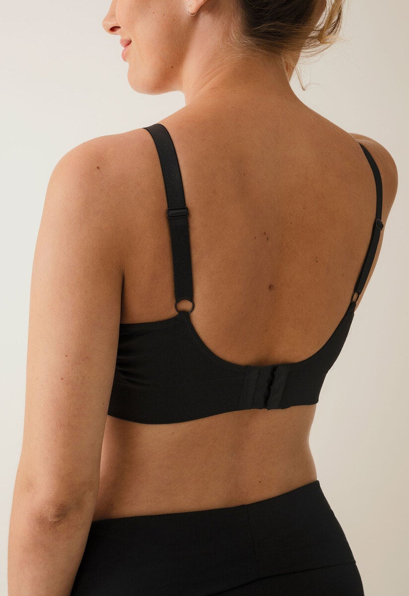 Seamless nursing bra with pads - Black