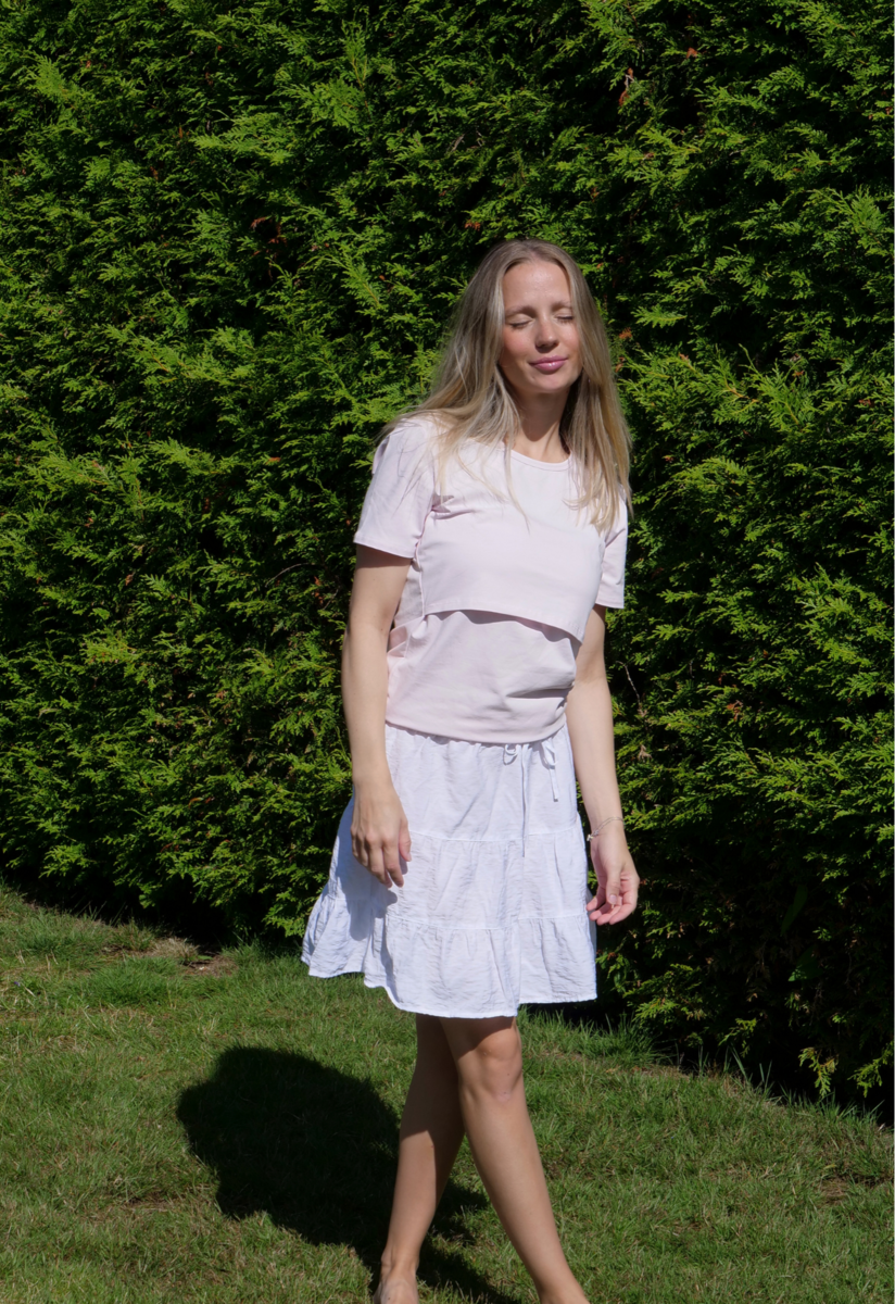 Essential nursing top short sleeve - Pastel Pink - PRE-ORDER - preliminary delivery v29