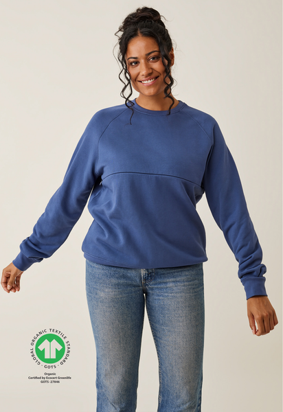 Thermal nursing sweatshirt - Indigo Blue