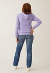 Fleece lined maternity hoodie with nursing access - Lilac