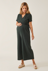 Maternity jumpsuit with nursing access - Deep Green