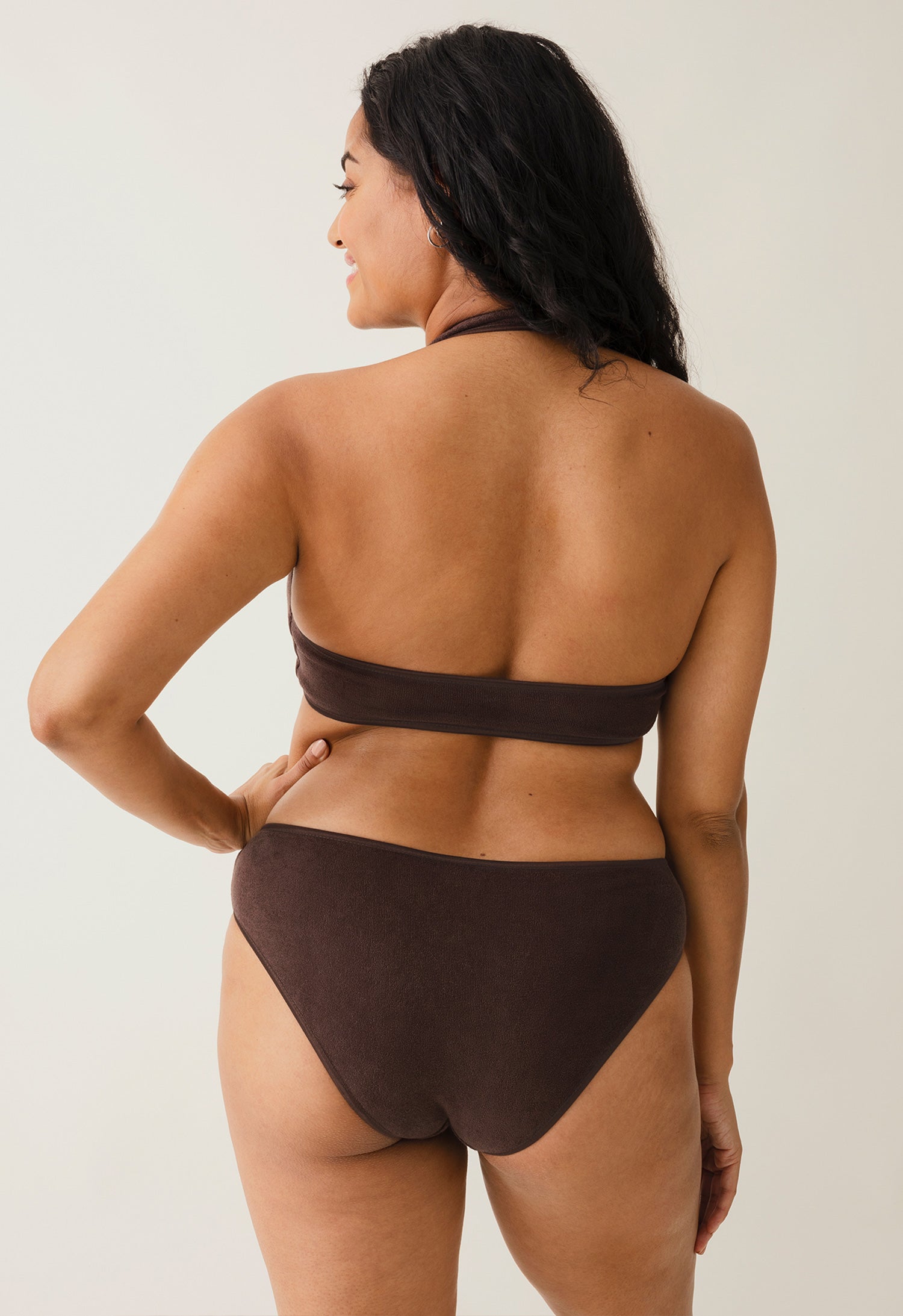 Terrycloth beach bikini - Brown