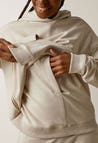 Maternity hoodie with nursing access - Light Beige