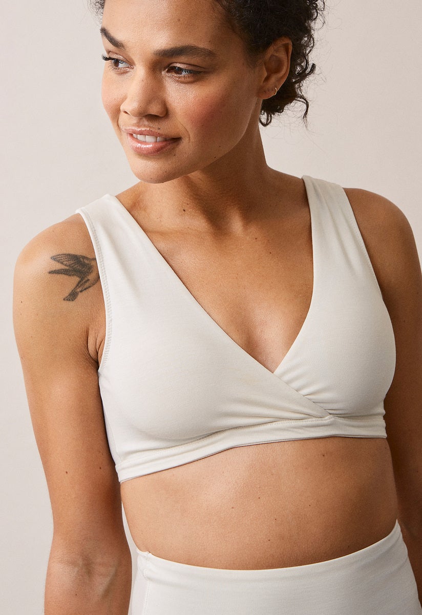 2-pack soft nursing bras - Black & Tofu