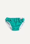 Swim Diaper with side buttons - Green Frill