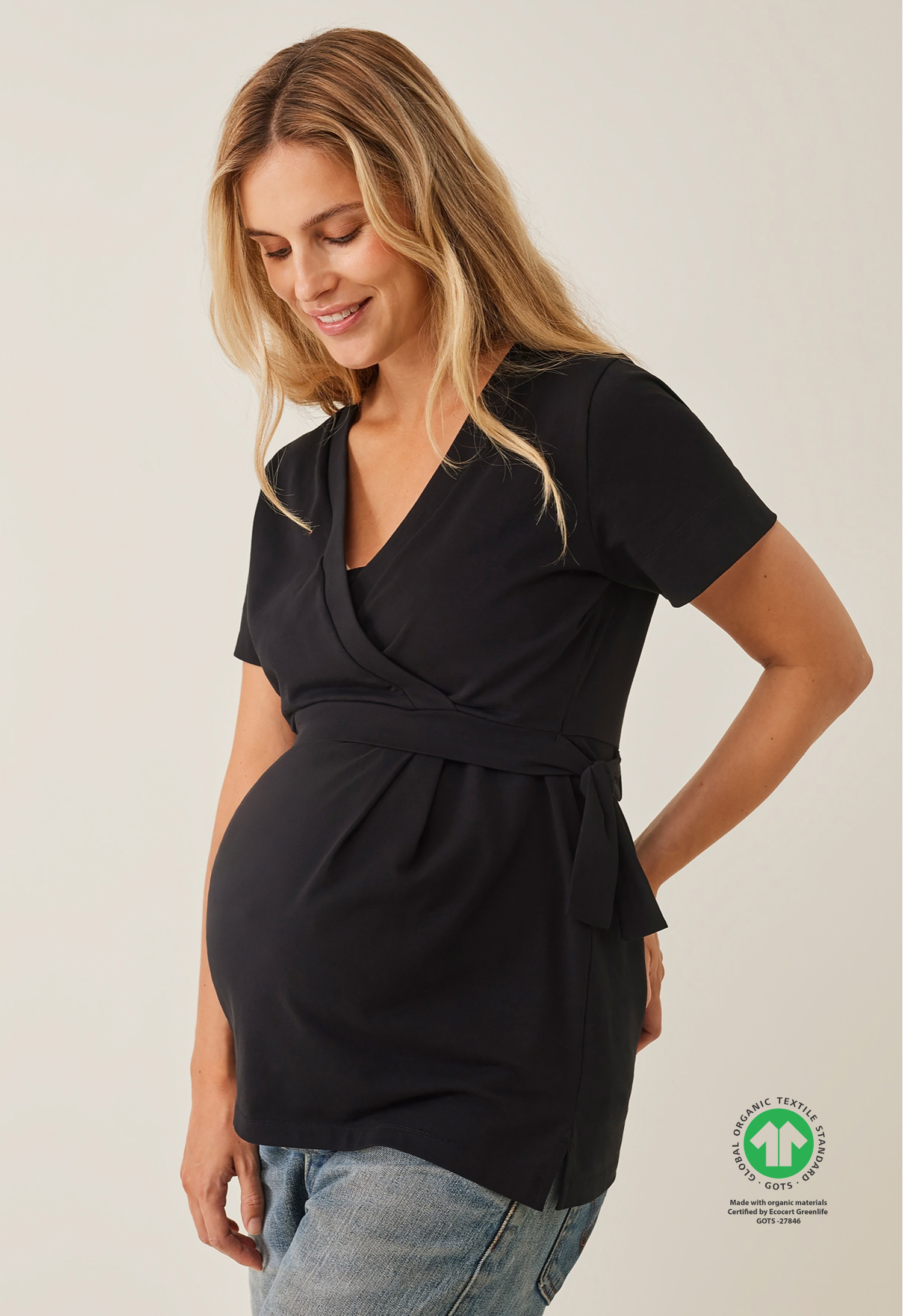 Nursing wrap top - Black