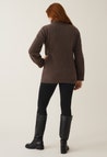 Knitted nursing tunic - Brown Grey Melange