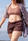Ribbed Swim Top - Crop Top - Rose Brown