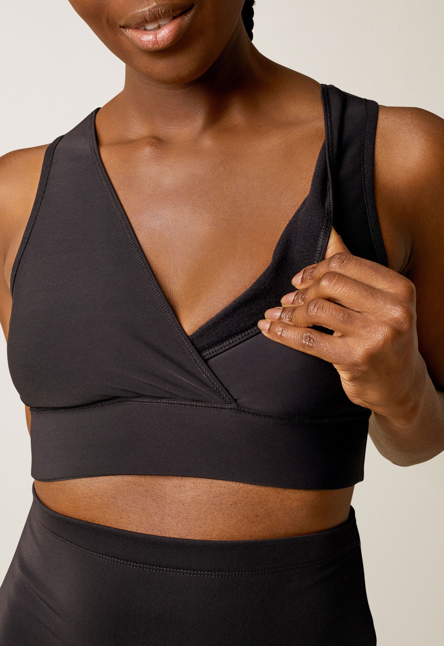 Tech-fleece nursing bra - Black