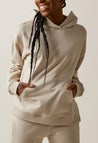 Maternity hoodie with nursing access - Light Beige
