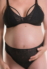 Lace maternity thong - Black