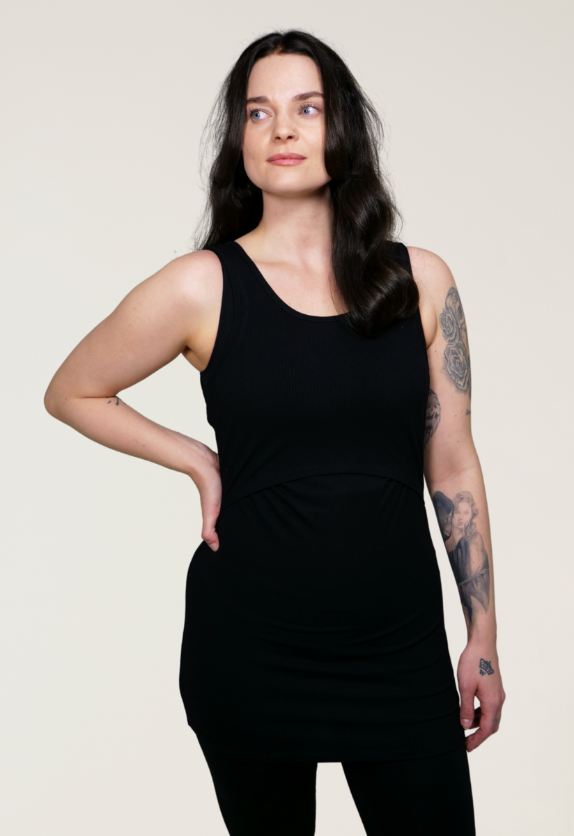 Ribbed nursing tank top - Black - PRE-ORDER - preliminary delivery v29