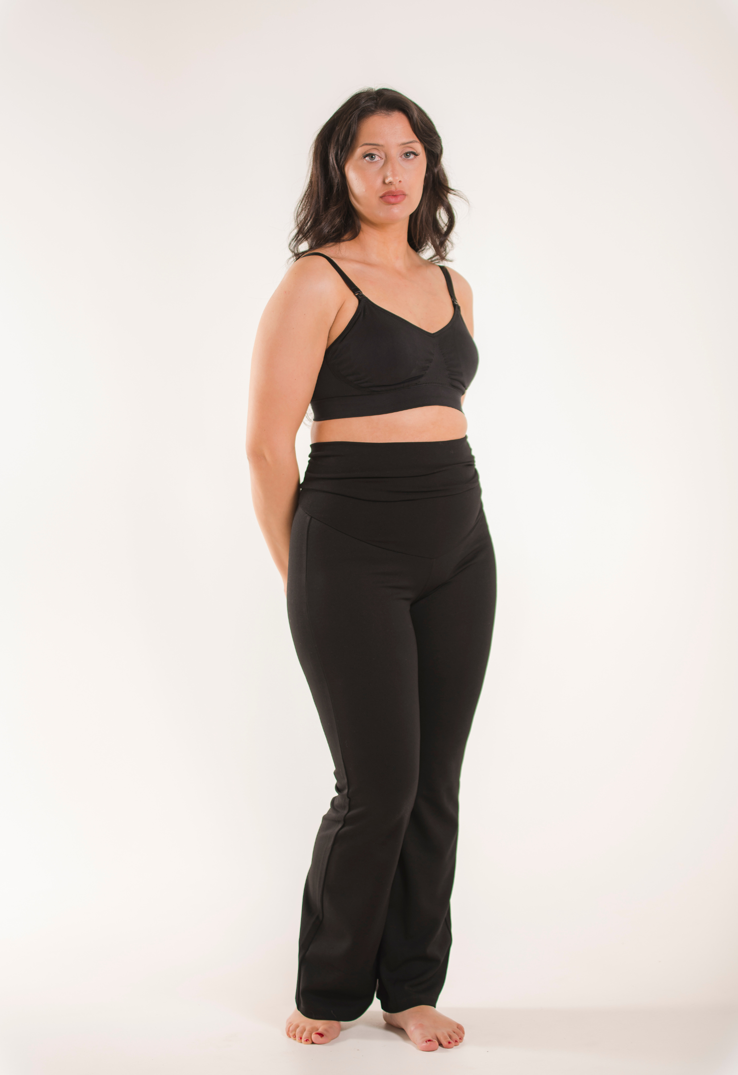 Flared maternity pants - Black