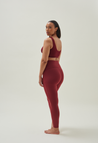 Maternity yoga leggings - Dark red