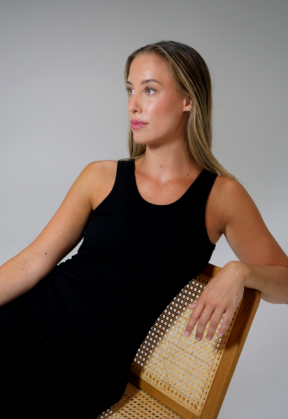 Ribbed nursing tank top - Black