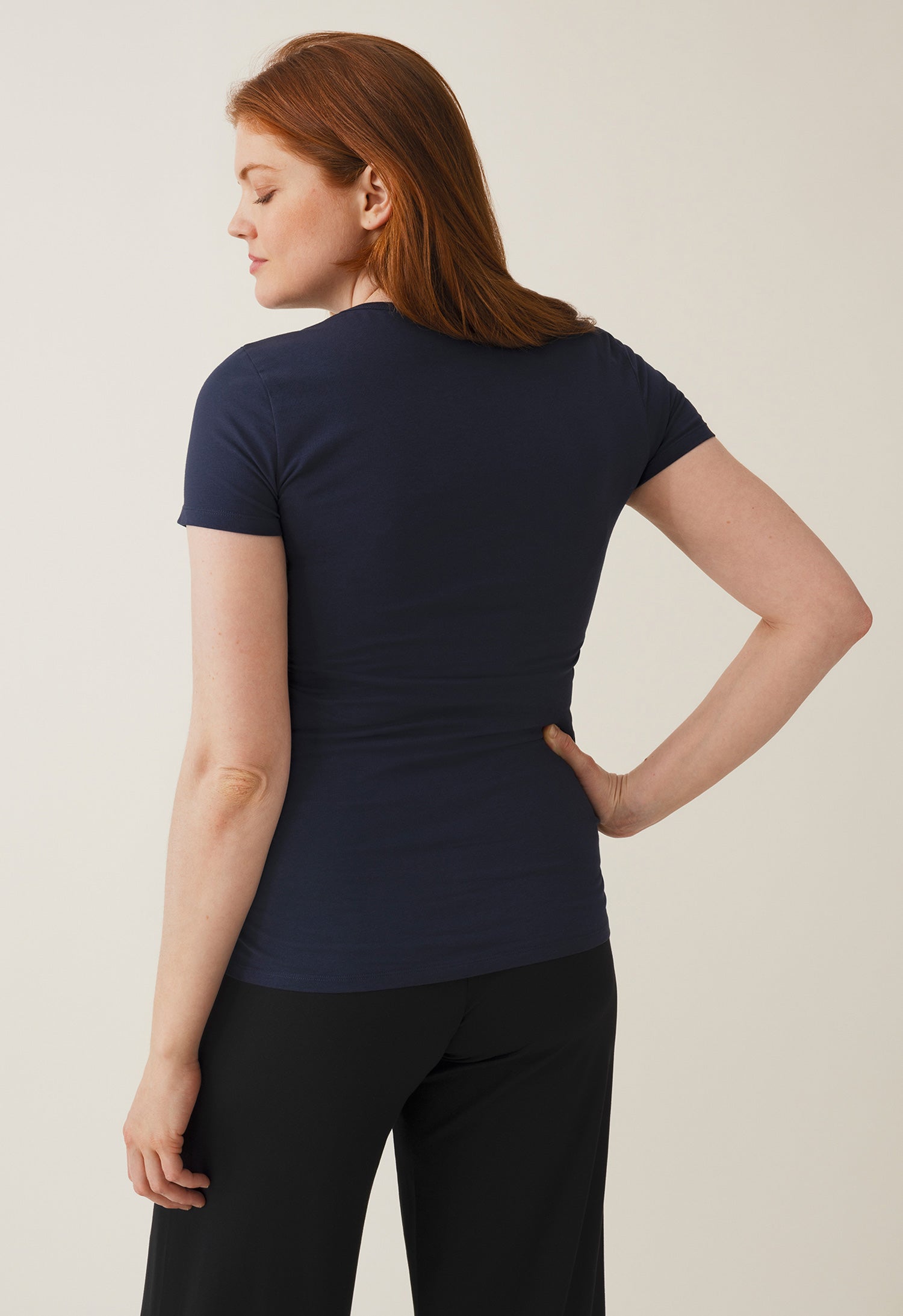 Short sleeve nursing top - Midnight Blue