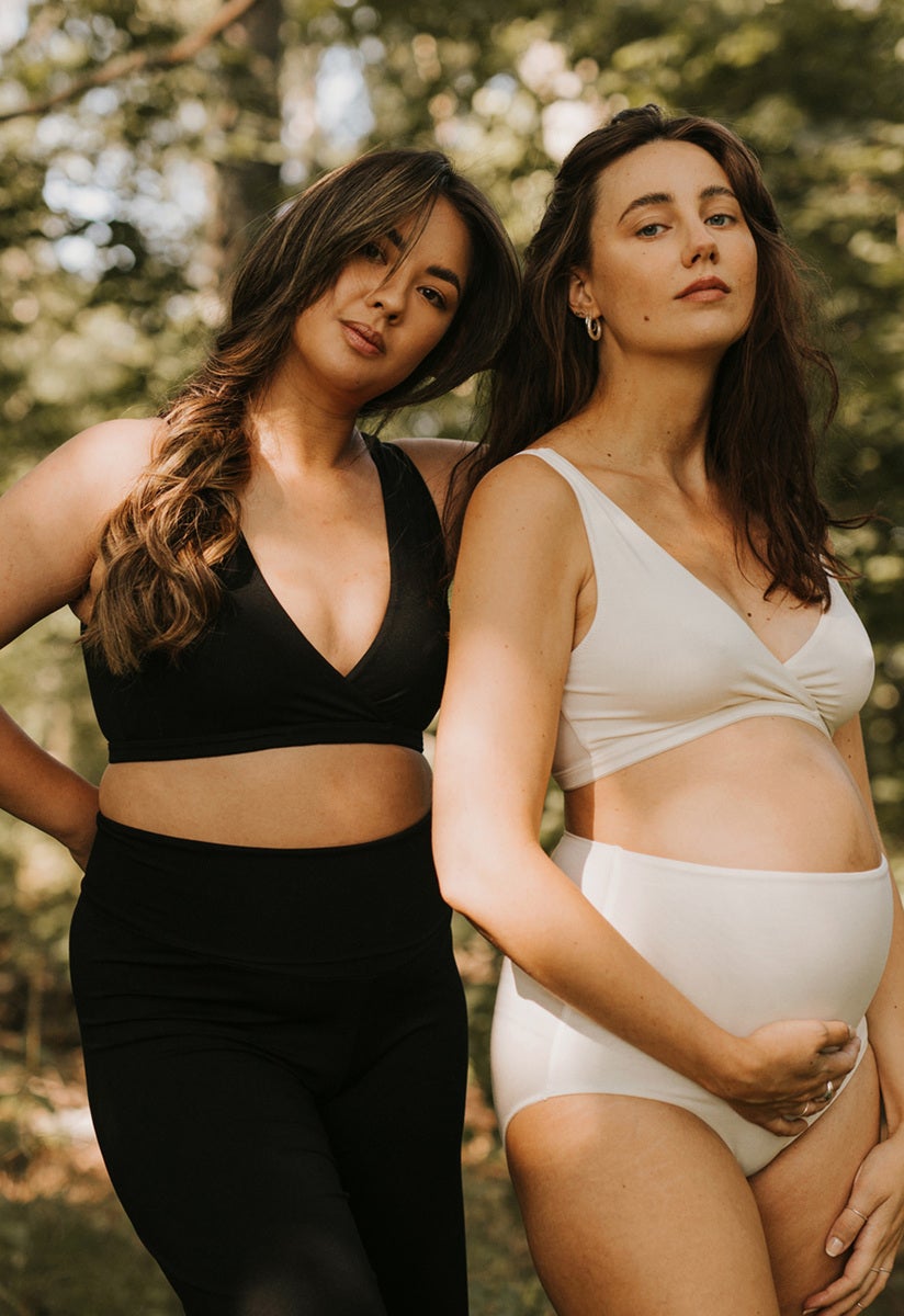 2-pack soft nursing bras - Black & Tofu