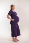 Maternity jumpsuit with nursing access - Purple