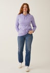 Fleece lined maternity hoodie with nursing access - Lilac