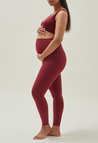 Maternity yoga leggings - Dark red
