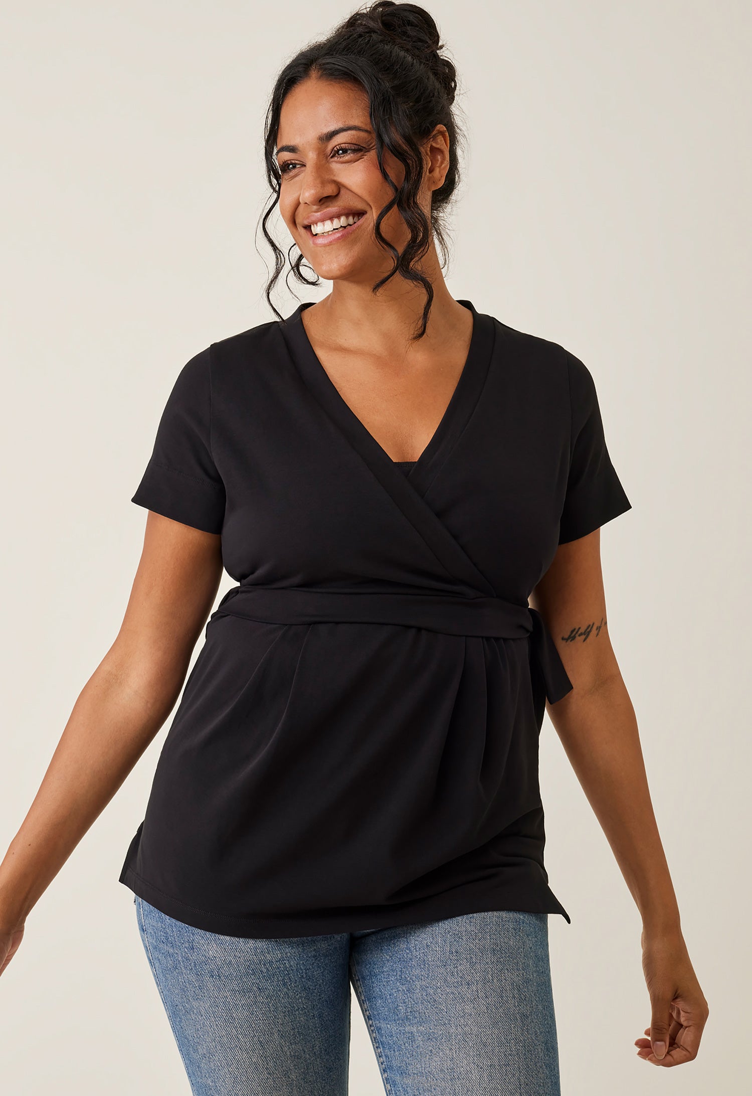 Nursing wrap top - Black