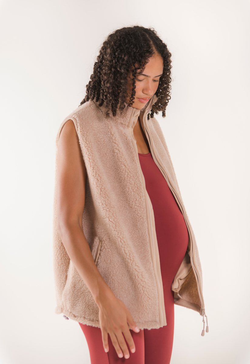 Pile fleece vest - Beige