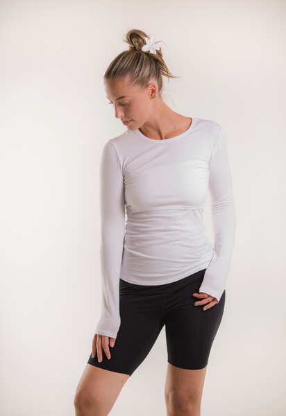 Essential nursing top long sleeve - White