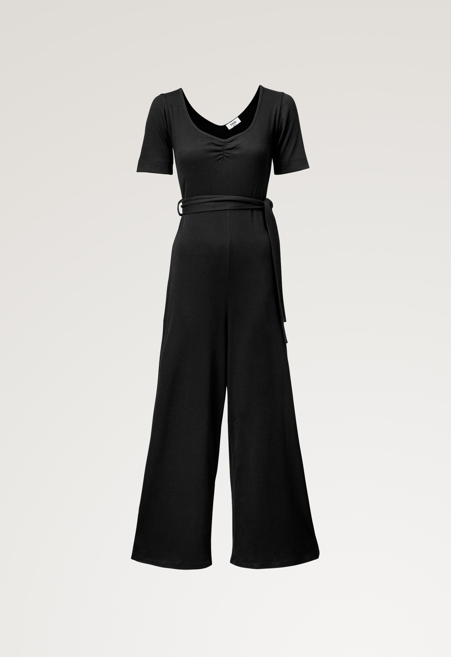 Ribbed maternity jumpsuit - Black