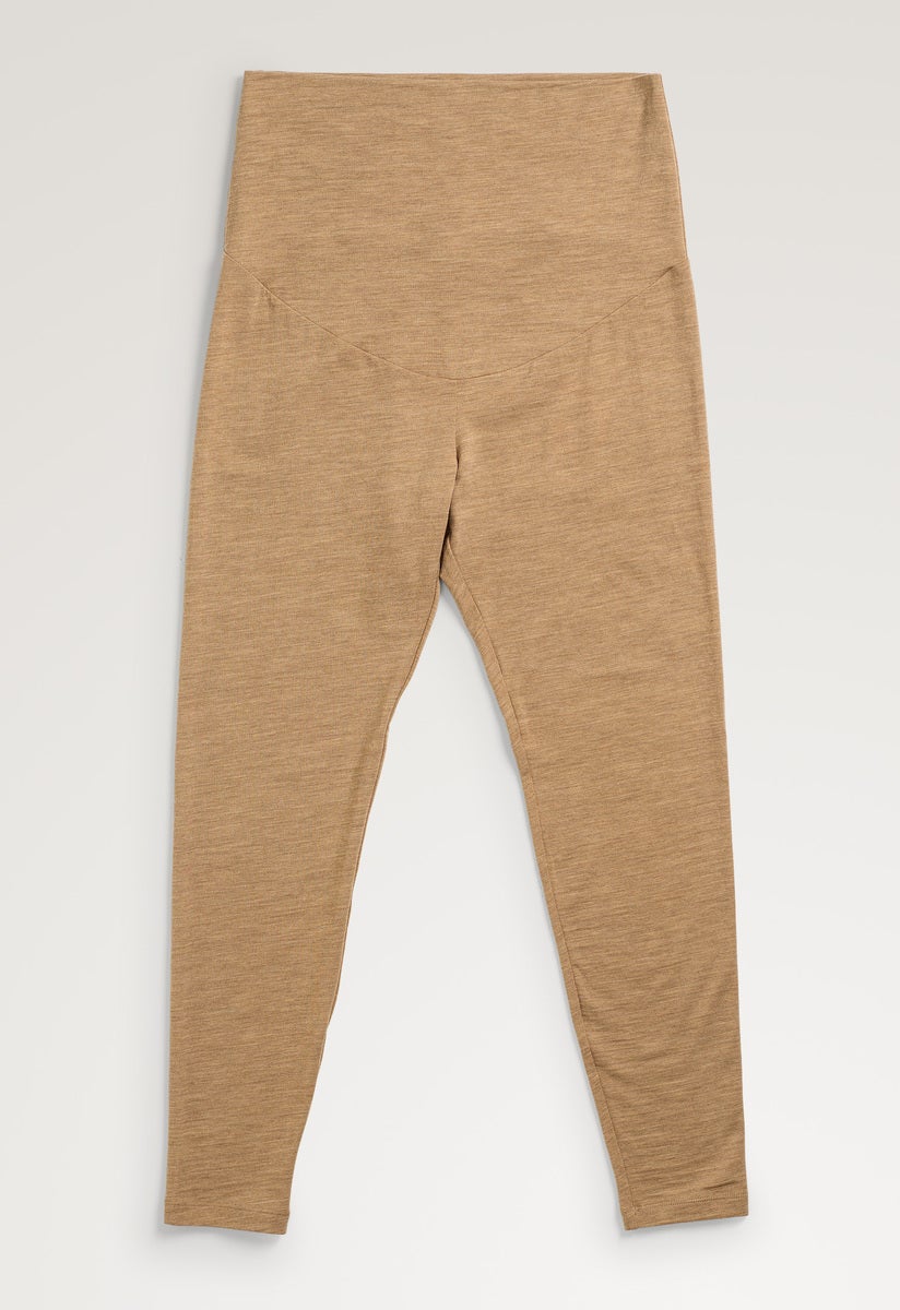 Maternity wool leggings - Brown Melange