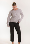 Knitted nursing sweater - Light Grey Melange