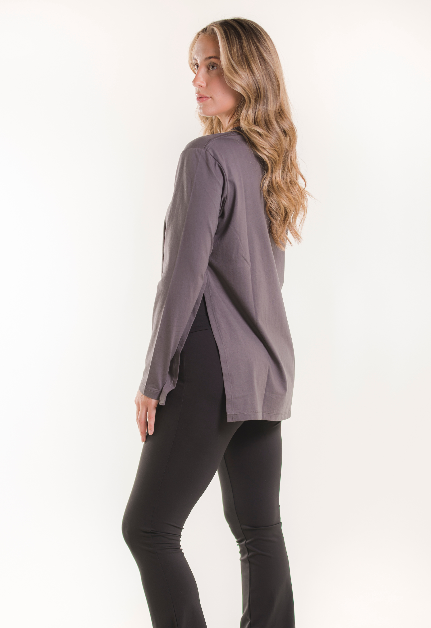 Maternity t-shirt long sleeve - Washed grey 