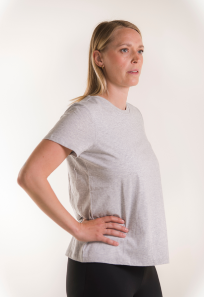 Maternity t-shirt with nursing access - Grey Melange